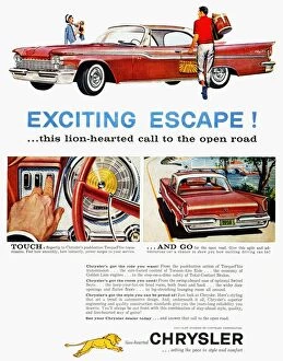 CHRYSLER AD, 1959. Chrysler automobile advertisment from an American magazine, 1959