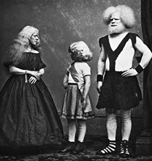 CIRCUS FREAKS, 1857. The Lucasie Family of Holland, exhibited in P CIRCUS FREAKS, 1857. The Lucasie Family of Holland, exhibited in P