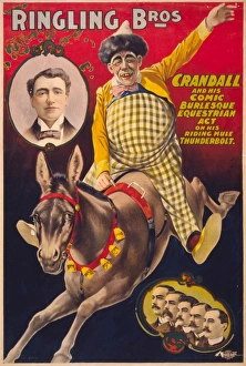 CIRCUS POSTER, c1899. Ringling Bros. Crandall and his comic burlesque equestrian CIRCUS POSTER, c1899. Ringling Bros. Crandall and his comic burlesque equestrian