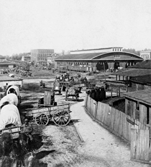 CIVIL WAR: ATLANTA. Railroad depot in Atlanta, Georgia, during the Civil War CIVIL WAR: ATLANTA. Railroad depot in Atlanta, Georgia, during the Civil War