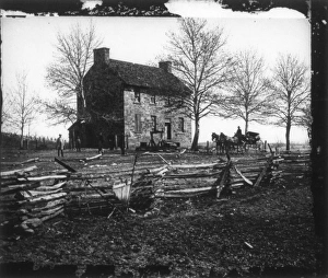 CIVIL WAR: BULL RUN, 1861. 'Matthews,' or the stone house, at Bull Run, Virginia CIVIL WAR: BULL RUN, 1861. 'Matthews,' or the stone house, at Bull Run, Virginia