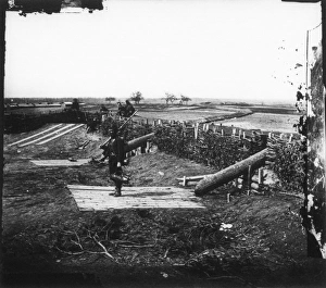 CIVIL WAR: CENTREVILLE, 1862. Confederate fort, equipped with Quaker Guns, or false CIVIL WAR: CENTREVILLE, 1862. Confederate fort, equipped with Quaker Guns, or false