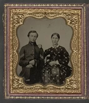 Images Dated 14th May 2012: CIVIL WAR: COUPLE, c1863. Corporal James M. Dennis of the 16th Ohio Infantry Regiment