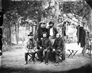 CIVIL WAR: IRISH BRIGADE. Father William Corby (seated right) and other chaplins of the 69th New York Infantry