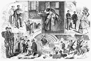 CIVIL WAR: NEWS, 1862. News from the War. Engraving after sketches made by Winslow Homer CIVIL WAR: NEWS, 1862. News from the War. Engraving after sketches made by Winslow Homer