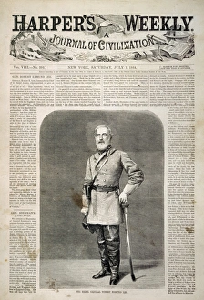 CIVIL WAR: FRONT PAGE, 1864. The Rebel General Robert E. Lee. Front page of Harpers Weekly, 2 July 1864 CIVIL WAR: FRONT PAGE, 1864. The Rebel General Robert E. Lee. Front page of Harpers Weekly, 2 July 1864