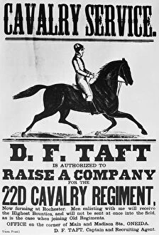 Images Dated 4th September 2008: CIVIL WAR RECRUITMENT. Recruitment poster of the 22nd Cavalry Regiment, formed at Rochester