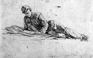 CIVIL WAR: SOLDIER. News From Home. Pencil drawing, 1863, by Edwin Forbes (1839-1895) CIVIL WAR: SOLDIER. News From Home. Pencil drawing, 1863, by Edwin Forbes (1839-1895)