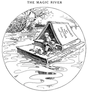 CLEMENS: TOM & HUCK. The Magic River. Cartoon by Luther D CLEMENS: TOM & HUCK. The Magic River. Cartoon by Luther D