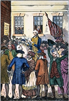 Colonel John Nixon making the first public reading of the Declaration of Independence in Colonel John Nixon making the first public reading of the Declaration of Independence in