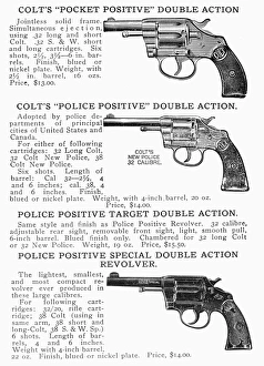 COLT REVOLVERS. Page from an Abercrombie and Fitch catalog advertising various Colt COLT REVOLVERS. Page from an Abercrombie and Fitch catalog advertising various Colt