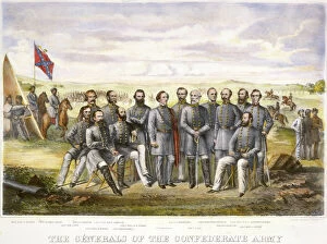 CONFEDERATE GENERALS. The Generals of the Confederate Army. Jefferson Davis, with red cloak
