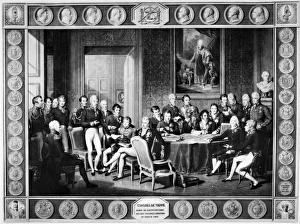 CONGRESS OF VIENNA, 1815. Arthur Wellesley, Duke of Wellington, stands at the extreme CONGRESS OF VIENNA, 1815. Arthur Wellesley, Duke of Wellington, stands at the extreme
