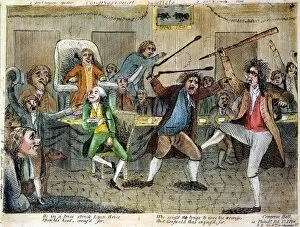 Roger Gallery: CONGRESSIONAL PUGILISTS. American cartoon, 1798, engraving on the fight in Congress between Roger Griswold