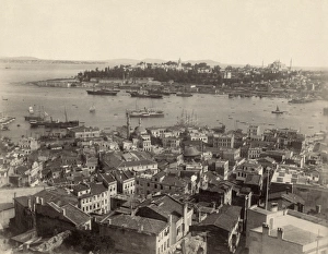 CONSTANTINOPLE, c1890. Aerial view of Constantinople, showing the Golden Horn CONSTANTINOPLE, c1890. Aerial view of Constantinople, showing the Golden Horn