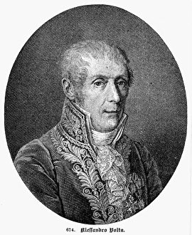 COUNT ALESSANDRO VOLTA (1745-1827). Italian physicist. Line engraving, early 19th century COUNT ALESSANDRO VOLTA (1745-1827). Italian physicist. Line engraving, early 19th century