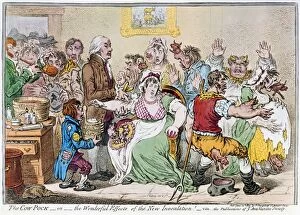 Edward Gallery: The Cow-Pock. Satirical etching, 1802, by James Gillray on Edward Jenner and vaccination