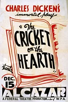 New Deal Gallery: THE CRICKET ON THE HEARTH. Poster for a performance of Charles Dickenss The Cricket