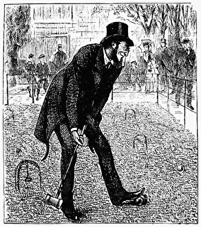 CROQUET, 19th CENTURY. Pen and ink drawing, late 19th century CROQUET, 19th CENTURY. Pen and ink drawing, late 19th century