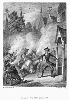 George Cruikshank Engravings Prints: CRUIKSHANK: PIPE PLOT. The pipe plot