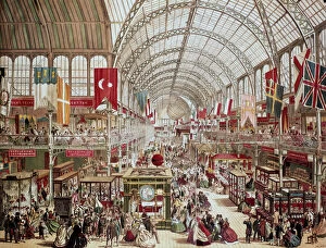 CRYSTAL PALACE, 1851. Interior view of the Crystal Palace, site of the Great Exhibition of 1851