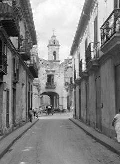 CUBA, c1920. View of a street in Cuba, possibly Havana. Photograph by Arnold Genthe CUBA, c1920. View of a street in Cuba, possibly Havana. Photograph by Arnold Genthe
