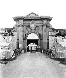 CUBA: HAVANA, c1900. Entrance to the Cabanas Castle, Havana, Cuba. Photograph, c1900 CUBA: HAVANA, c1900. Entrance to the Cabanas Castle, Havana, Cuba. Photograph, c1900