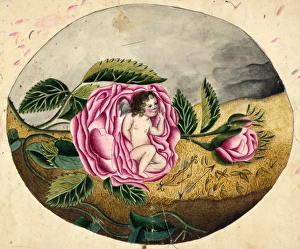 CUPID, c1900. Cupid in ambush. Watercolor, c1900 CUPID, c1900. Cupid in ambush. Watercolor, c1900