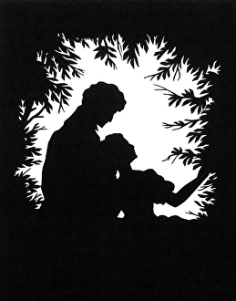CUT-PAPER SILHOUETTE. Early 19th century CUT-PAPER SILHOUETTE. Early 19th century