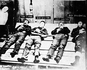 DALTON GANG, 1892. The bodies of Emmett Dalton, William Powers (aka Tom Evans) DALTON GANG, 1892. The bodies of Emmett Dalton, William Powers (aka Tom Evans)