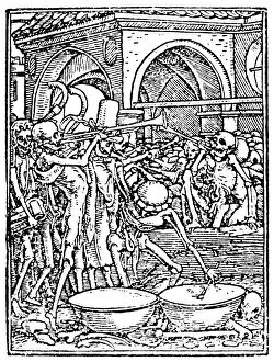 Hans Holbein the Younger Gallery: DANCE OF DEATH, 1538. Death Goes Forth. Woodcut from Hans Holbein the Youngers Dance of Death