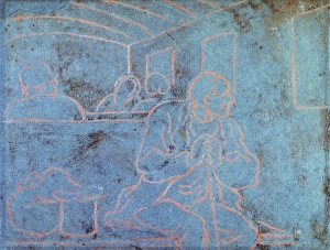 DAUMIER: CARRIAGE, c1860. 'Third-Class Carriage.' Chalk drawing by Honoré DAUMIER: CARRIAGE, c1860. 'Third-Class Carriage.' Chalk drawing by Honoré