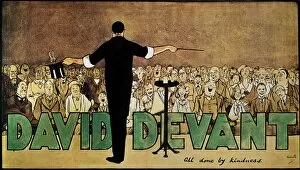 Audience Gallery: DAVID DEVANT: POSTER c1910. English poster of magician David Devant, by John Hassall