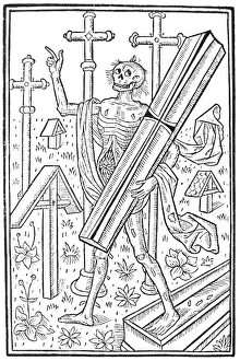 DEATH, 1496. Woodcut allegorical representation of Death from Le grant kalendrier DEATH, 1496. Woodcut allegorical representation of Death from Le grant kalendrier