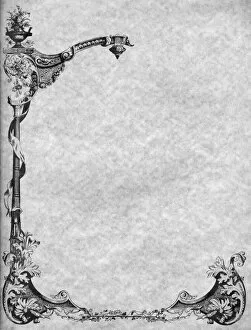Architecture Collection: DECORATIVE BORDER. Engraved decorative border, 19th century
