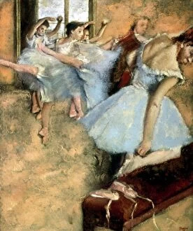 Impressionism Gallery: DEGAS: BALLET CLASS, c1880. A Ballet Class. Oil on canvas by Edgar Degas, c1880