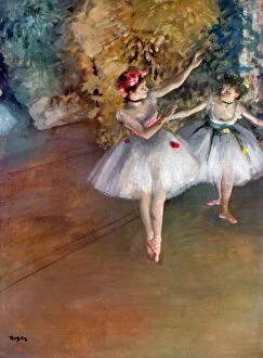 Edgar Collection: DEGAS: DANCERS, c1877. Two dancers on stage. Oil on canvas by Edgar Degas, c1877