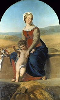 DELACROIX: MADONNA. The Virgin of the Harvest. Oil, 1819, by Eugene Delacroix DELACROIX: MADONNA. The Virgin of the Harvest. Oil, 1819, by Eugene Delacroix