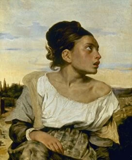 Images Dated 1st April 2010: DELACROIX: ORPHAN, 1824. Eugene Delacroix: Orphan Girl at Cemetery. Oil on canvas, 1824