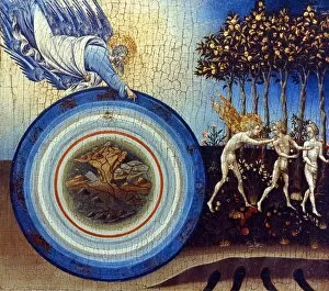 Adam and Eve Collection: DI PAOLO: ADAM & EVE. The Expulsion from Paradise. Tempera on wood by Giovanni Di Paolo