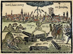 Print of the Great Plague of London, 1665