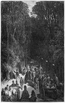 DORE: LONDON, 1872. Home, from Holland House. Wood engraving after Gustave Dore DORE: LONDON, 1872. Home, from Holland House. Wood engraving after Gustave Dore