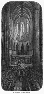 DORE: LONDON, 1872. A Wedding at the Abbey. Wood engraving after Gustave Dore from London DORE: LONDON, 1872. A Wedding at the Abbey. Wood engraving after Gustave Dore from London