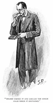 Suit Collection: DOYLE: SHERLOCK HOLMES, 1893. Holmes opened it and smelled the single cigar which it contained