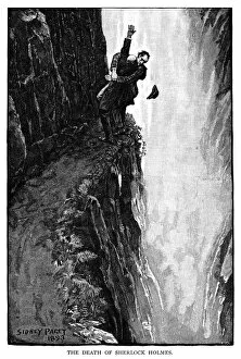 Magazine Gallery: DOYLE: SHERLOCK HOLMES. Sherlock Holmes and Professor Moriarty locked in mortal combat at the Reichenbach Falls