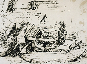 <b class=qtipBold><figcaption>Drawing of a Naval Vessel</figcaption></b><br>LEONARDO DA VINCI. Drawing of a Naval Vessel.<br><em>© none</em> Drawing of a Naval Vessel