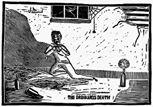 DRINKING, 1925. The Drunkards Death. Illustration by John Held, Jr DRINKING, 1925. The Drunkards Death. Illustration by John Held, Jr