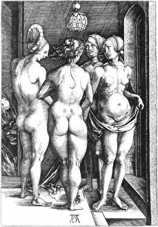 DURER: FOUR WITCHES, 1497. The Four Witches. Line engraving, 1497, by Albrecht Durer DURER: FOUR WITCHES, 1497. The Four Witches. Line engraving, 1497, by Albrecht Durer