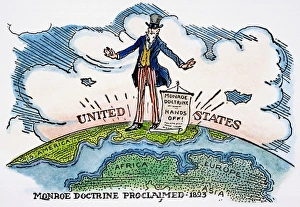 An early 20th century American cartoon on the Monroe Doctrine An early 20th century American cartoon on the Monroe Doctrine