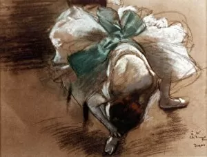 EDGAR DEGAS: DANCER. Oil on canvas